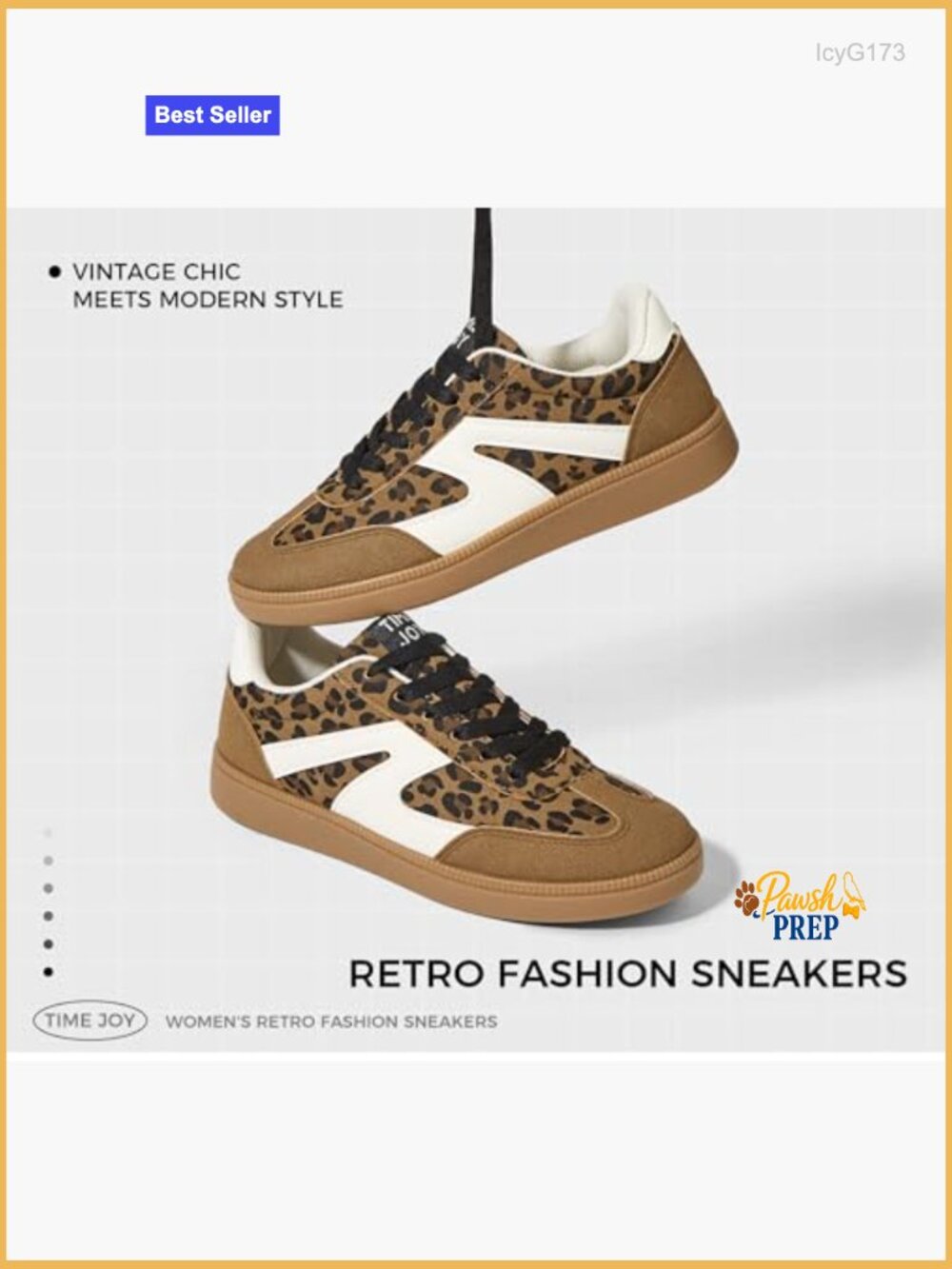 Vintage Leather & Suede Patchwork Sneakers, Cushioned Non-Slip Retro Shoes - Picture 2 of 7
